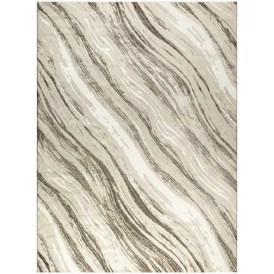 Beige Black and Gray Abstract Non Skid Area Rug Photo 2