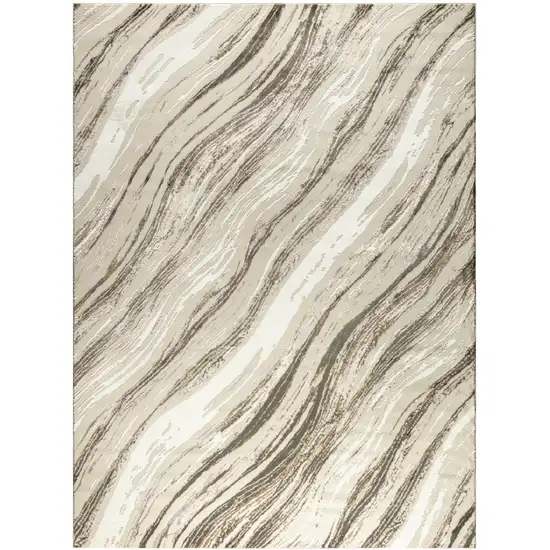 Beige Black and Gray Abstract Non Skid Area Rug Photo 4