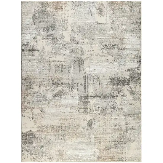 Beige Black and Gray Abstract Non Skid Area Rug Photo 4