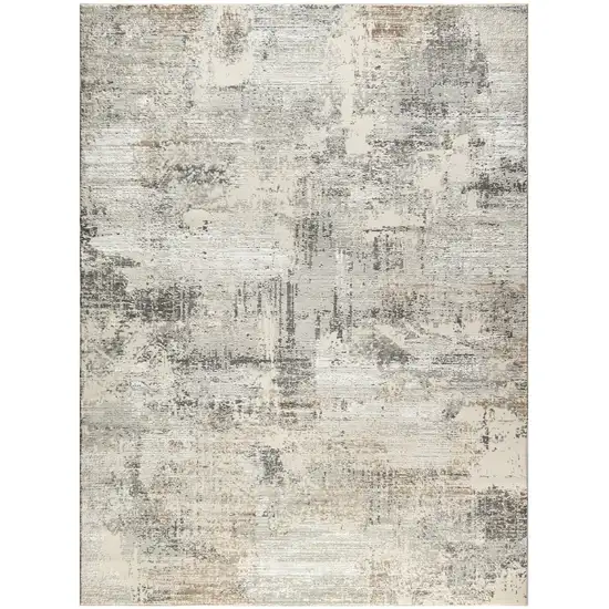 Beige Black and Gray Abstract Non Skid Area Rug Photo 2