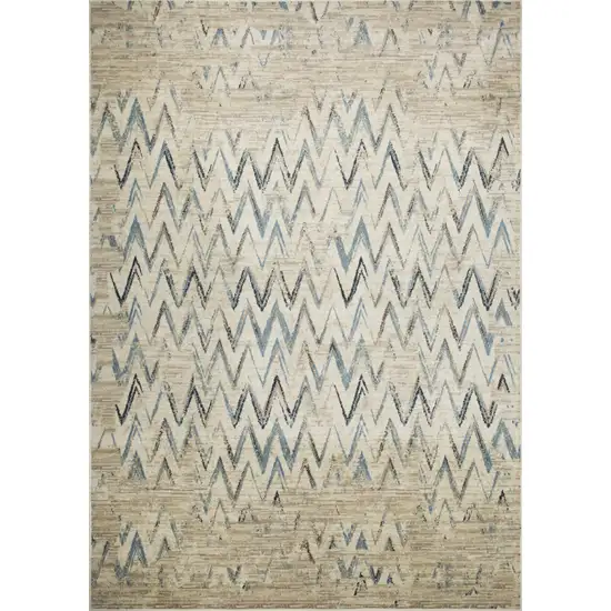 Ivory Chevron Area Rug Photo 3