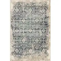 Photo of Beige Blue Distressed Diamonds Area Rug