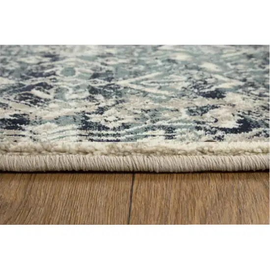 Beige Blue Distressed Diamonds Area Rug Photo 4