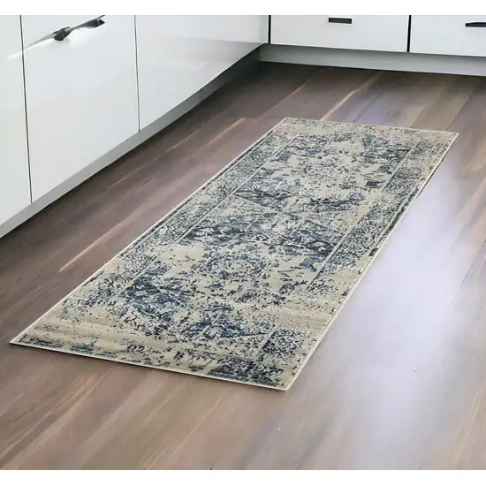 Ivory Oriental Runner Rug Photo 2