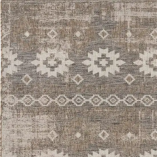 Gray and Ivory Ikat Area Rug Photo 5