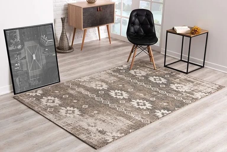 Beige Boho Chic Area Rug Photo 2