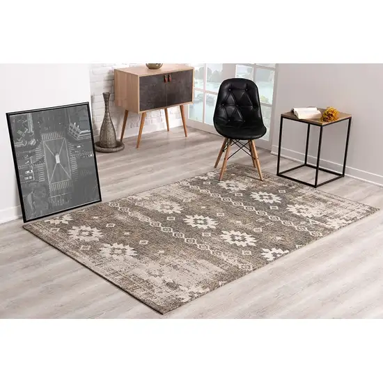 Beige Boho Chic Runner Rug Photo 2