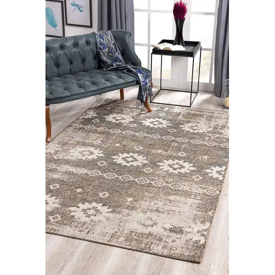 Beige Boho Chic Runner Rug Photo 3