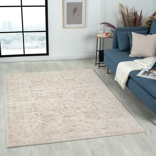 Beige Botanical Area Rug Photo 6