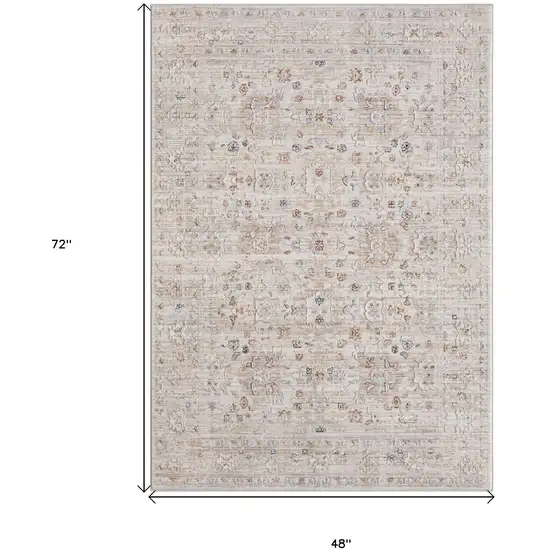 Beige Botanical Area Rug Photo 7