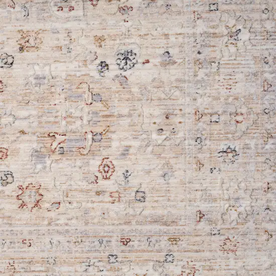 Beige Botanical Runner Rug Photo 3