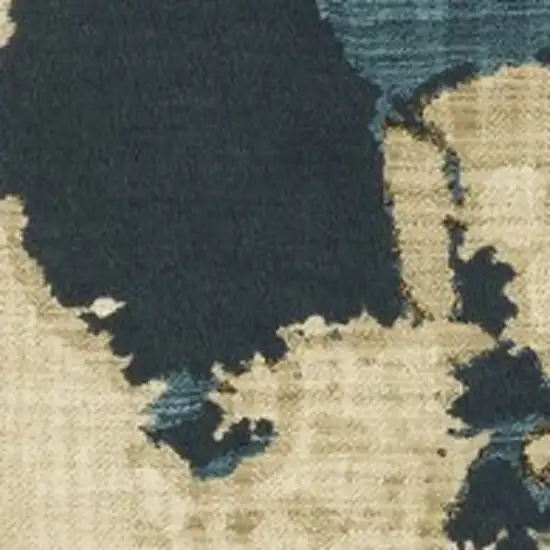 Beige Brown And Blue Abstract Area Rug Photo 8