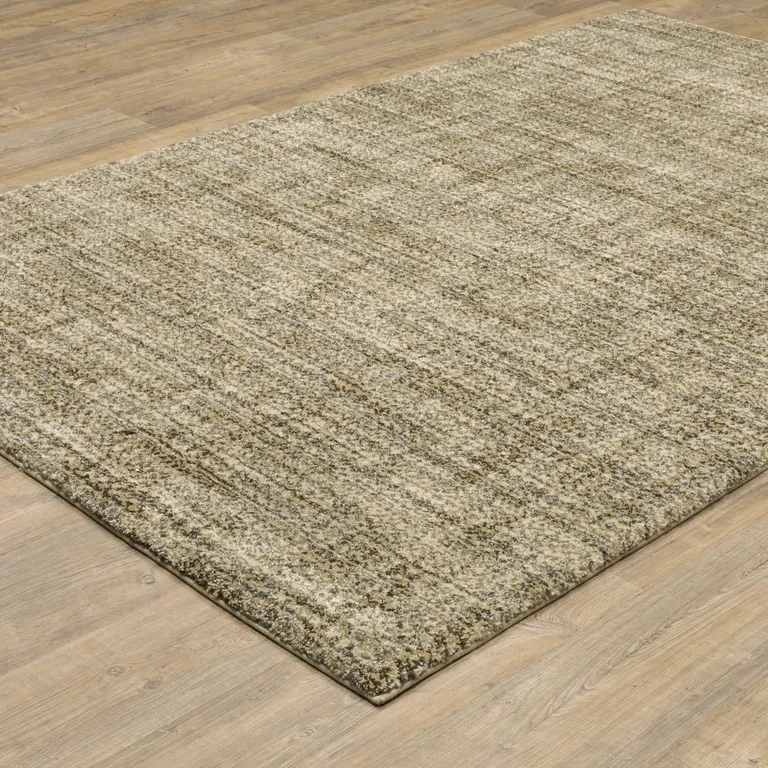 Beige Brown Tan And Blue Green Abstract Power Loom Stain Resistant Area Rug Photo 5