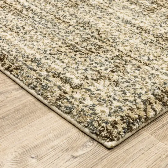 Beige Brown Tan And Blue Green Abstract Power Loom Stain Resistant Area Rug Photo 3