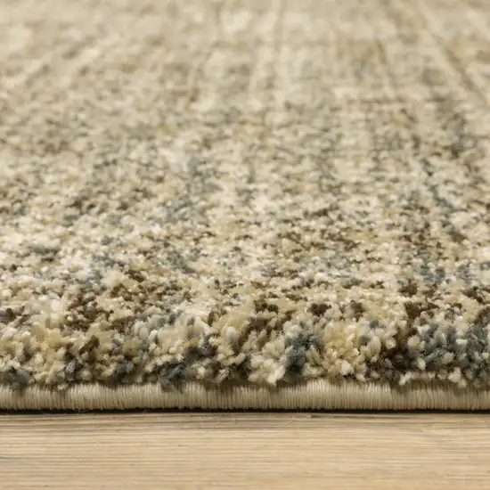 Beige Brown Tan And Blue Green Abstract Power Loom Stain Resistant Area Rug Photo 4