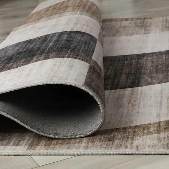 Beige Brown and Gray Checkered Area Rug Photo 9