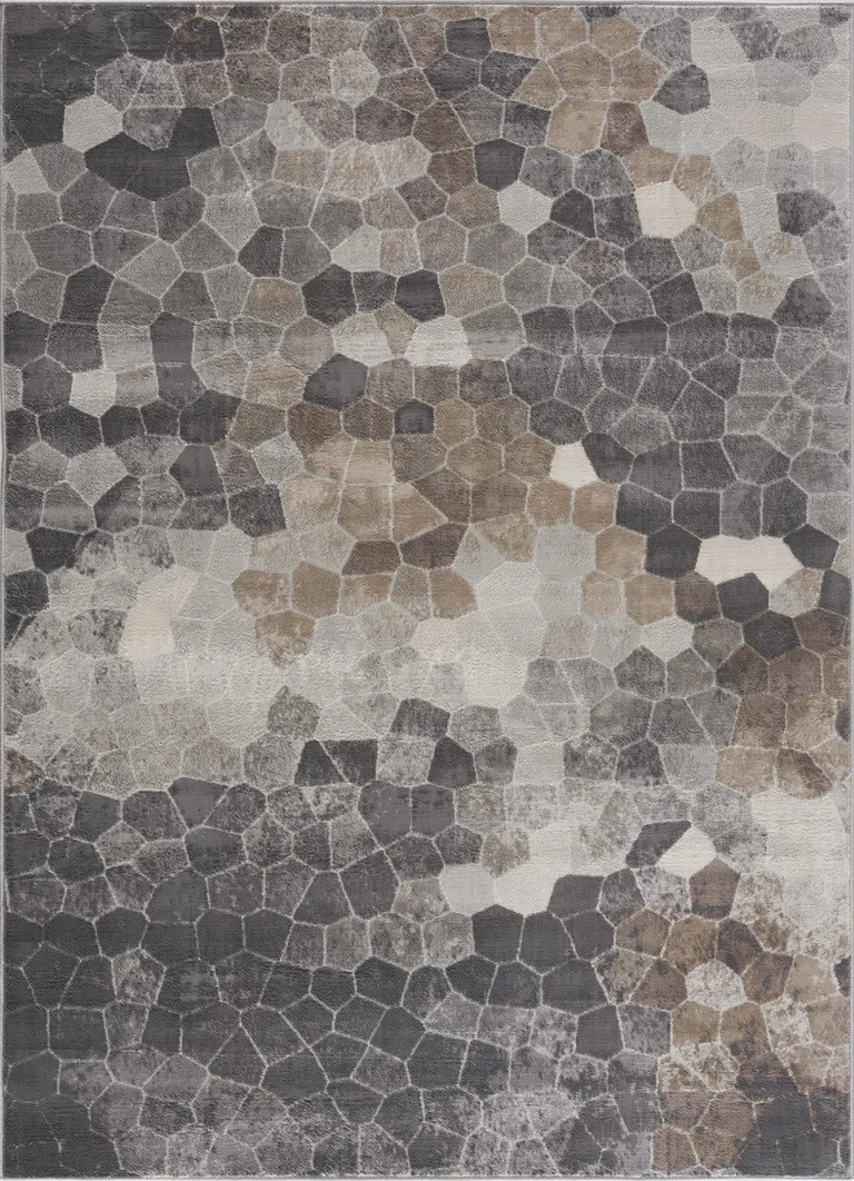 Beige Cobblestone Pattern Area Rug Photo 5