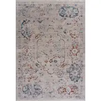 Photo of Beige Distressed Floral Area Rug