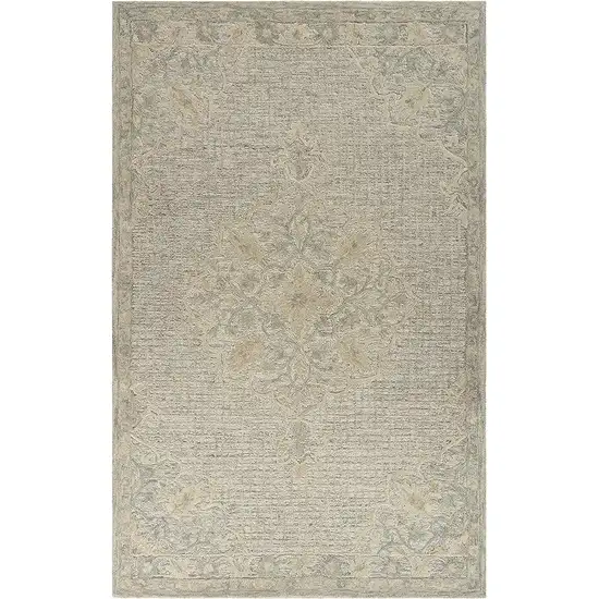 Beige Wool Handmade Area Rug Photo 2