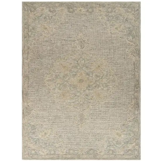 Beige Distressed Floral Area Rug Photo 1