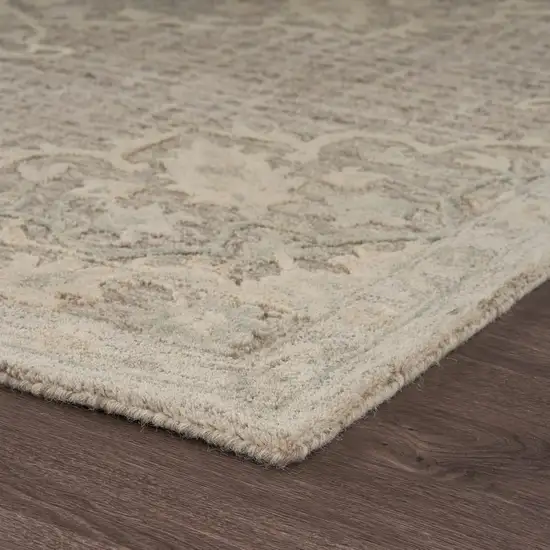 Beige Distressed Floral Area Rug Photo 3