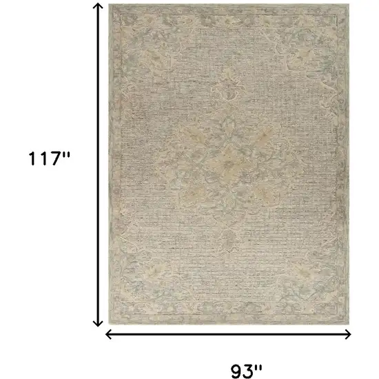 Beige Wool Handmade Area Rug Photo 3