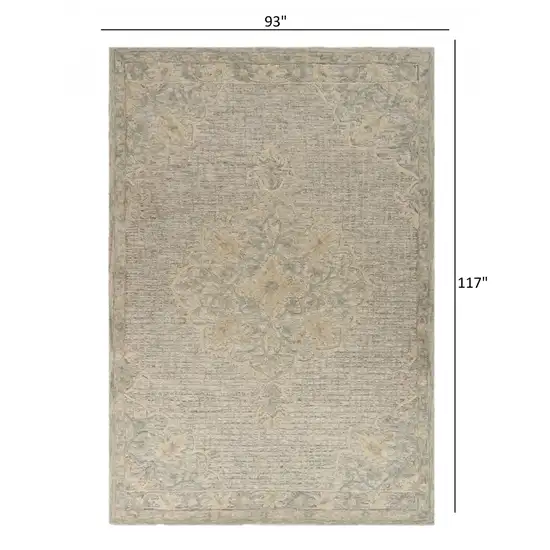 Beige Distressed Floral Area Rug Photo 6