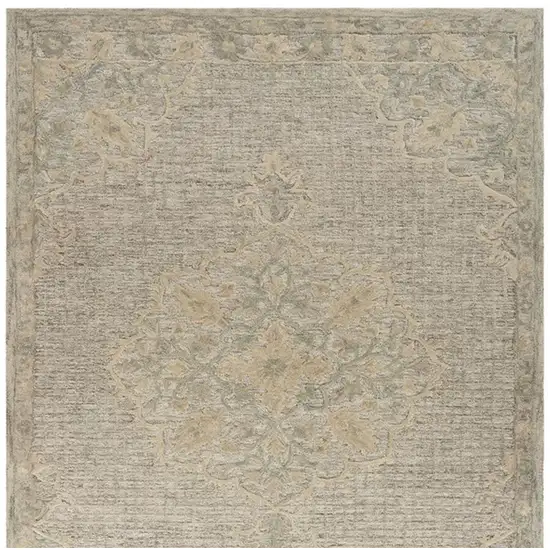 Beige Wool Handmade Area Rug Photo 6