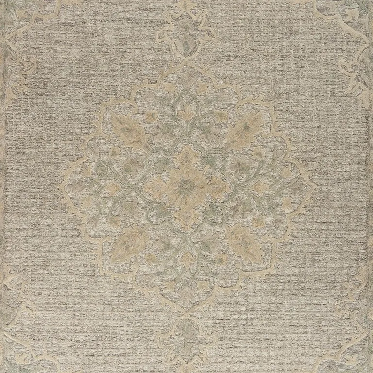 Beige Distressed Floral Area Rug Photo 2