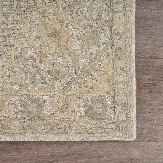 Beige Distressed Floral Area Rug Photo 5