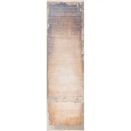 Beige Faded Sunset Runner Rug Photo 8