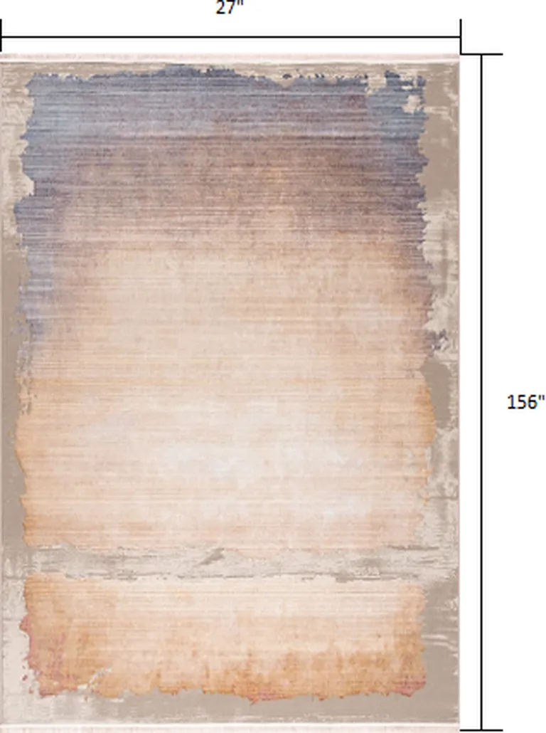 Beige Faded Sunset Runner Rug Photo 2