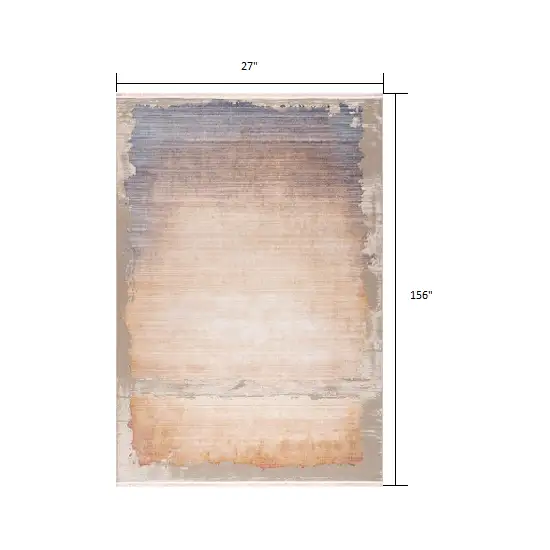 Beige Faded Sunset Runner Rug Photo 2