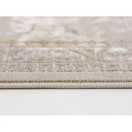 Beige Faded Tribal Motifs Area Rug Photo 3