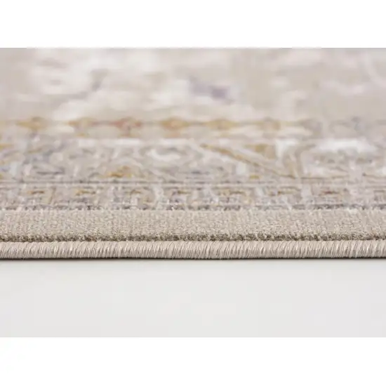 Beige Faded Tribal Motifs Area Rug Photo 6