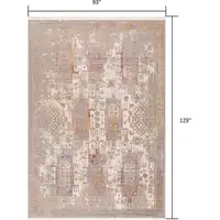 Photo of Beige Faded Tribal Motifs Area Rug