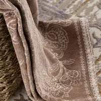 Photo of Beige Faded Tribal Motifs Runner Rug