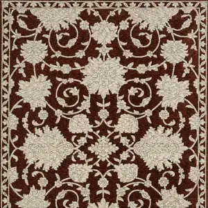 Photo of Beige Floral Area Rug With Fringe