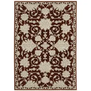 Photo of Beige Floral Area Rug With Fringe