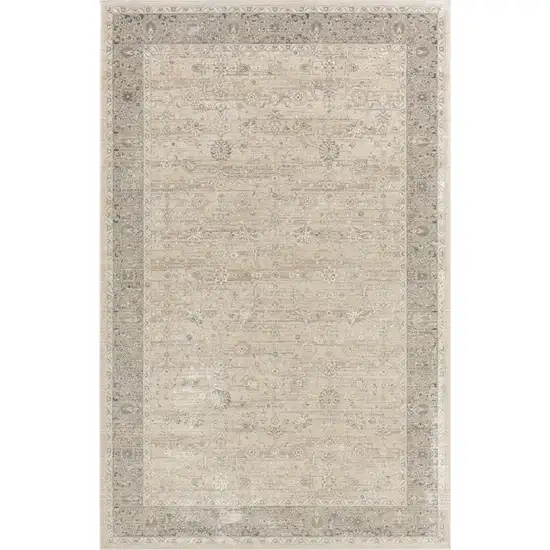 Beige Floral Area Rug Photo 2