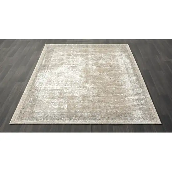 Beige Floral Area Rug Photo 8