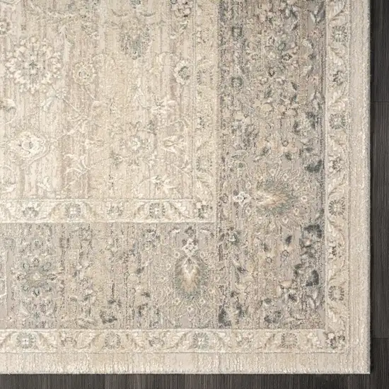 Beige Floral Area Rug Photo 4