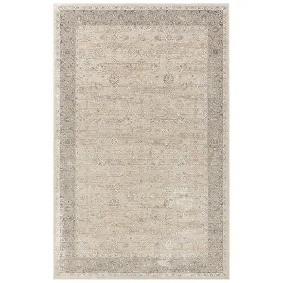 Beige Floral Area Rug Photo 1