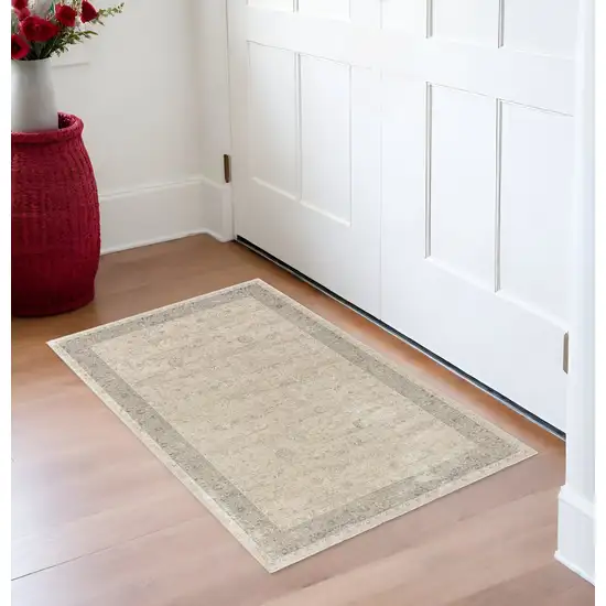 Beige Floral Area Rug Photo 1