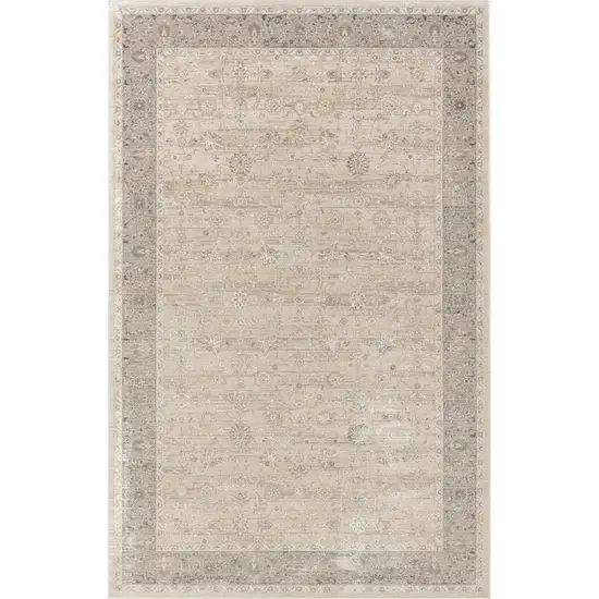 Beige Floral Area Rug Photo 1