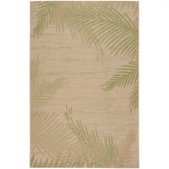 Beige Floral Indoor Outdoor Area Rug Photo 1