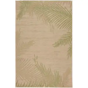 Photo of Beige Floral Indoor Outdoor Area Rug