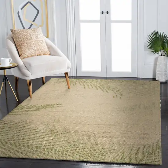 Beige Floral Indoor Outdoor Area Rug Photo 7