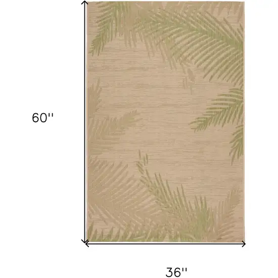 Beige Floral Indoor Outdoor Area Rug Photo 8