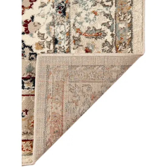 Beige Floral Medallion Power Loom Area Rug Photo 3